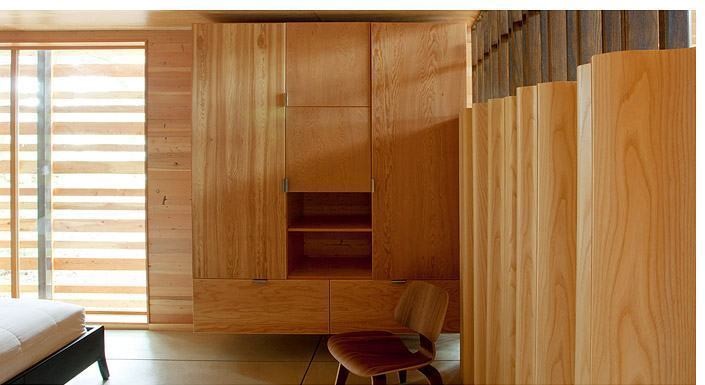 Henry Residence bedroom built-ins in fir