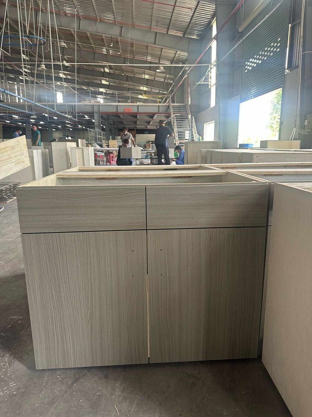 Custom casework in production on the shop floor
