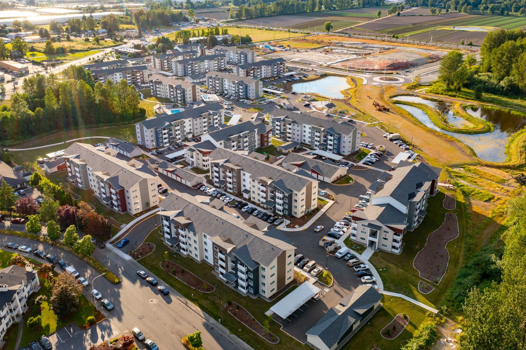 Copper Gate garden apartment community aerial